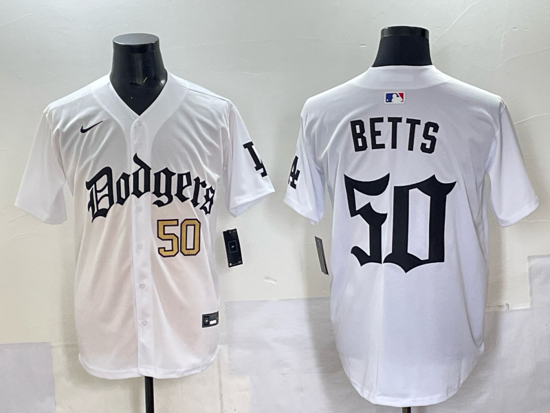 Men Los Angeles Dodgers #50 Betts white Nike 2025 MLB jersey 001->los angeles dodgers->MLB Jersey